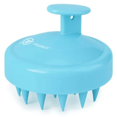 Image of FREATECH Hair Scalp Massager Shampoo Brush for Scrub and Growth, Shower Scrubber Exfoliator Dandruff Comb with Flexible Silicone Bristles Long Thick Curly Hair, Light Blue