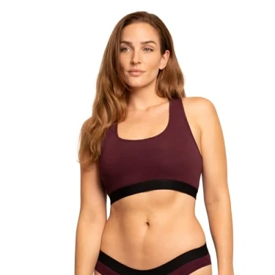 Image of DANISH ENDURANCE Women’s Organic Cotton Bralette 1 Pack (Wine, S)