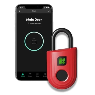 Image of igloohome Fingerprint Padlock for Gym Locker, High Security Smart Padlock, Digital Lock Indoors and Outdoors, Safe with Security, Bluetooth Equipped (Onyx Black) (Padlock Lite)