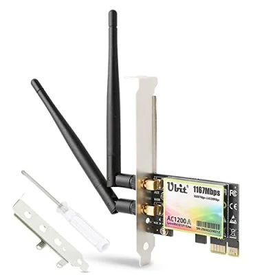 Image of Ubit WiFi Card, AC 1200Mbps Wireless PCIe Network Card 5GHz/2.4GHz Dual Band PCI Express for Desktop/PC Gaming