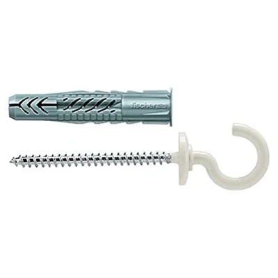 Image of fischer Universal Plug UX 8 x 50 RH N with Rim &amp; Round Hook White