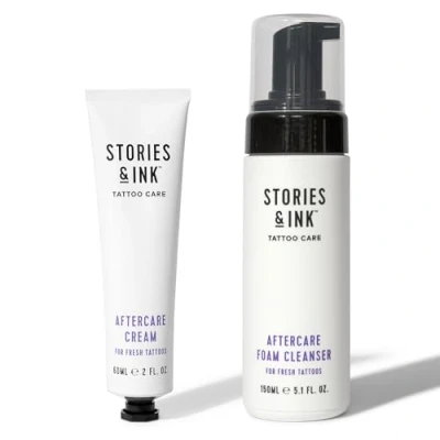 Image of Stories &amp; Ink Tattoo Aftercare Duo 2 Step Routine for Fresh Tattoos, Contains: Cream Foam Cleanser