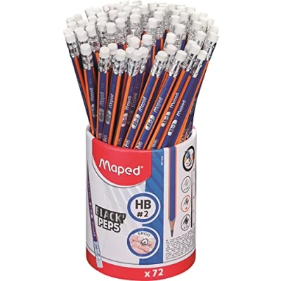 Image of Maped 72 HB Navy Green Graphite Pencils with 40.9% Recycled and 16.5% Naturally Derived Materials 100% Recyclable Pot