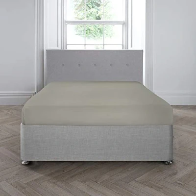 Image of Appletree 200TC 35cm Deep Fitted Sheet, 100% Cotton Silver, Double