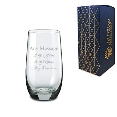 Image of Personalised Engraved 350ml Roma Crystalite High Ball Gift Box Wedding Birthday Christmas