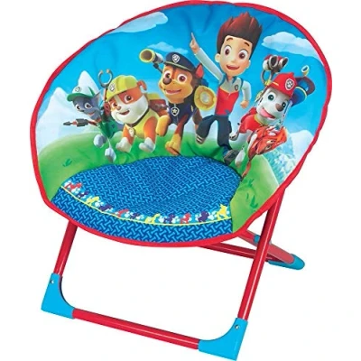 Image of Fun House Paw Patrol Folding Moon Seat for Children H.47 x L.54 D.42 cm, Polyester, Blue, 54x45x47 cm