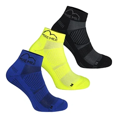 Image of More Mile 3 Pack London 2.0 Eco Friendly Running Socks Cushioned Sports Sock