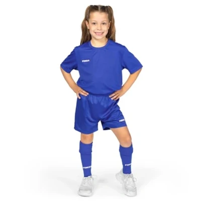 Image of FORZA Kids&#039; Classic Short Sleeve Football Kit Complete Set with Shirt, Shorts &amp; Socks for Boys Girls (UK, Age, 7 Years, 8 Regular, Royal Blue)