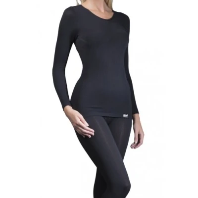 Image of 1 Pack Black Long Sleeved 0.39 Tog Thermal Vest Ladies Small/Medium Heat Holders