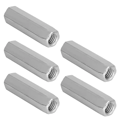 Image of Long Hex Nut 5pcs Plated Steel M10*40/50 Threaded Fasteners for Home, Office and Other Machinery Industry (M10*40)
