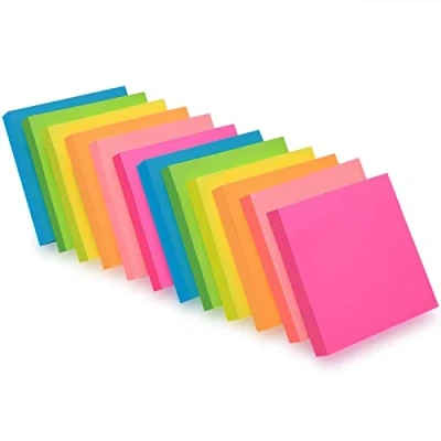Image of ZCZN 6 Bright Colour Sticky Notes, 76 x mm, 100 Sheets/Pad, Issue is Improved, 12 Pads