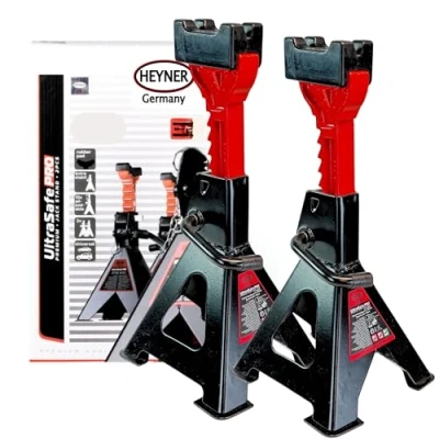 Image of HEYNER Heavy Duty Axle Jack Stands with Extra Durable Protective Pads 2 Ton, 3 and 6 Ton Capacities Steel Construction for Cars, Trucks,Motorhome, SUVs (2 347420RS)
