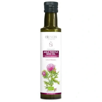 Image of Essences Bulgaria Organic Milk Thistle Oil 250ml 100% Natural Cold Pressed Extra Premium Quality No Additives or Preservatives Non GMO Vegan