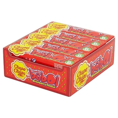 Image of Chupa Chups Big Babol Bubble Gum, Strawberry Tongue Painter Sweets 20 x 6 Piece Packs