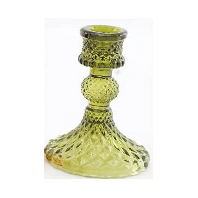 Image of Sifcon International Coloured Glass Candle Holder Green