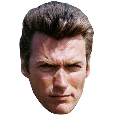 Image of FoxyPrinting Clint Eastwood Young JB Actor Movie Tv Celebrity Cardboard Party Face Mask Fancy Dress