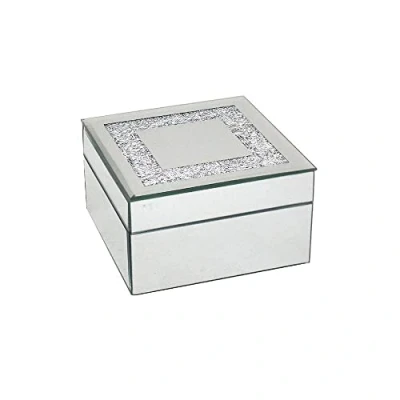 Image of lesser and pavey LP49037 Mirror Crystal Jewelry Box For Adults Silver Accessory