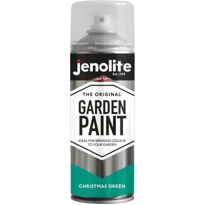 Image of JENOLITE Garden Spray Paint Chalky GREEN 400ml Multi Surface Ideal Furniture Paint, Ornaments, Picture Frames &amp; More Interior and Exterior Use PANTONE 378U