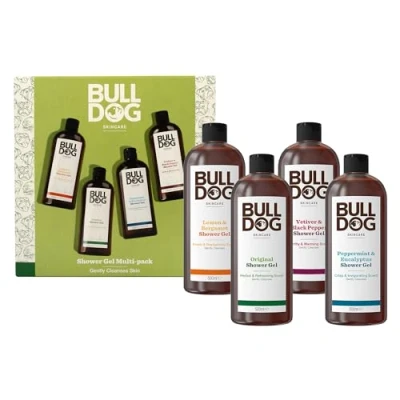 Image of Bulldog Skincare Multi Fragrance Shower Gel Giftset for Men Pack of 4 x 500ml Vegan Friendly