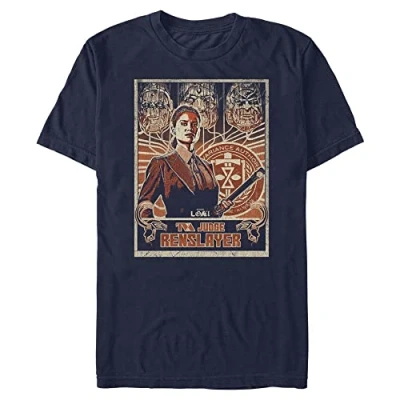 Image of Marvel Variant Loki Team Organic Short Sleeve T Shirt, Navy Blue, L