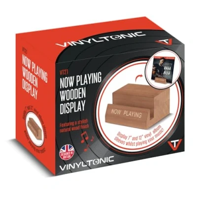 Image of Vinyl Tonic &#039;NOW PLAYING&#039; Wooden Record Stand Display