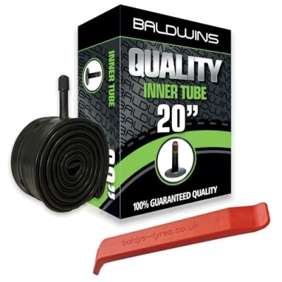 Image of 20&quot; Baldwins Cycle/Bike/Wheelchair Inner Tube x 1 3/8&quot; Schrader/Car Valve &amp; BALDY&#039;S TYRE LEVER