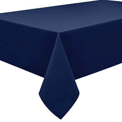 Image of Home Direct Quality Square Fabric Tablecloth 180x180cm 70&quot;x70&quot; Navy Blue