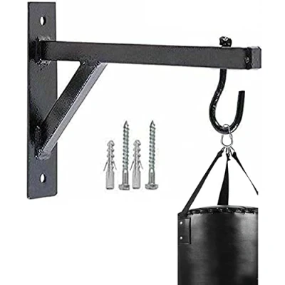 Image of SOO Boxing Champion Heavy Duty 12&#039;&#039; Wall Bracket Steel Mount Hanging Stand for Punch Bag Kickboxing MMA Muay Thai Training Bag, Black