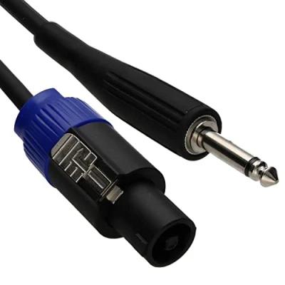Image of PRO PA Speaker Lead Locking SPK to 6.35mm 1/4 Jack Low Loss 7mm2 Cable 12m [12 metres]