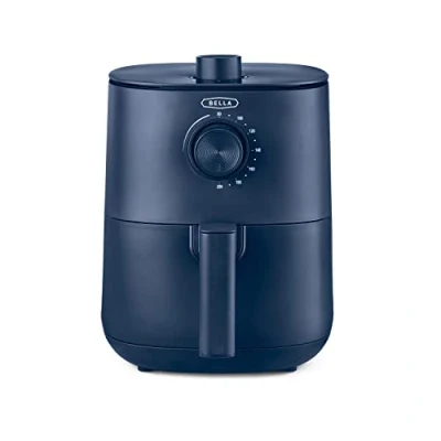 Image of BELLA 3 L Manual Air Fryer Oven and 5 in 1 Multicooker with Removable Nonstick Dishwasher Safe Crisping Tray Basket, 1400 Watt Heating System, Matte Blue