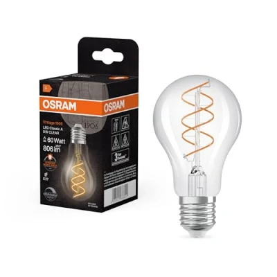 Image of OSRAM LED Vintage E27 8W 2,200K Spiral Filament clear dimmable