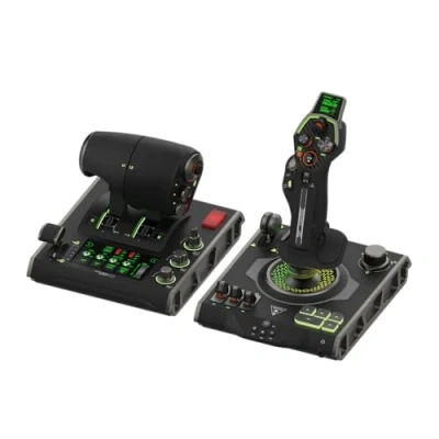 Image of Turtle Beach VelocityOne Flightdeck Universal HOTAS Simulation Joystick &amp; Throttle with Touch Display, Stick Mounted HUD and Contactless Sensors for Air Space Combat on Windows 10 11