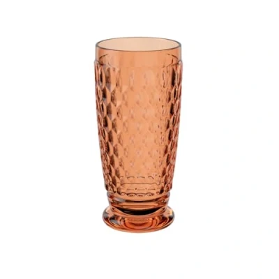 Image of Villeroy &amp; Boch Boston Apricot Long Drink Glass, Crystal Glass Coloured Orange, Capacity 300 ml