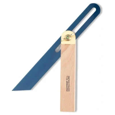 Image of Footprint Tools 9&quot;/228mm Sliding Bevel Anti Rust Chemically Blued Hardened Steel. Beechwood Stock for Durability. Brass fittings longevity. Check Angles/mark joints in Woodwork Carpentry.