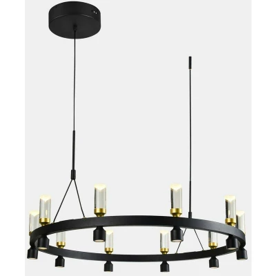 Image of Italux Lighting Modern Led Hanging Pendant Black, Gold, Warm White 3000K 2920lm