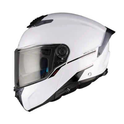 Image of MT Motorcycle Helmet Modular Flip Front Atom 2 Solid Gloss White