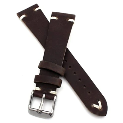 Image of Sulla BS Watch Strap 18 mm 19 22 vintage Retro Look Genuine Leather, brown, mm, Retro,