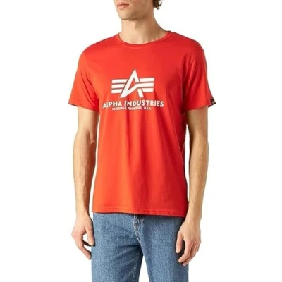 Image of Alpha Industries Basic T ML Shirt for Men, Speed Red/White, M