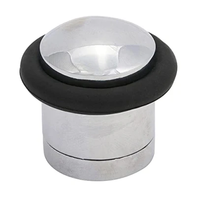 Image of TIMCO Cylinder Door Stop Polished Chrome Floor Mounted Concealed Fixing for Improved asthetics 41mm