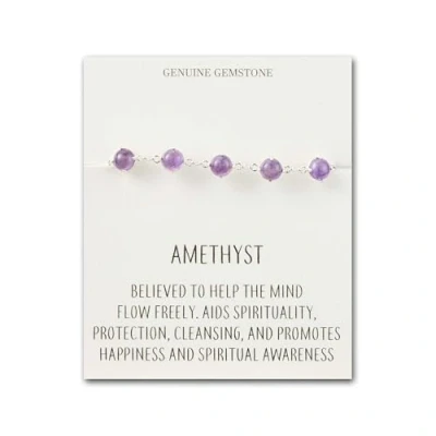 Image of Philip Jones Amethyst Gemstone Bracelet with Quote Card