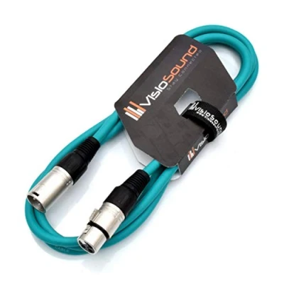 Image of Male to Female XLR Mic Lead/Balanced Microphone/Mic Patch Cable / 7 Colours (1m, Yellow)