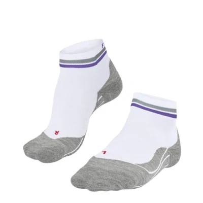 Image of FALKE Women&#039;s RU4 Endurance Short Reflect W SSO Cotton Anti Blister 1 Pair Running Socks, White (White Red 2028), 5.5 6.5