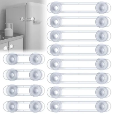 Image of Child Safety Cupboard Door Strap Locks, 12 Pack Baby Proof Your Cabinets with No Trapped Fingers, Easy Install, Tools Needed