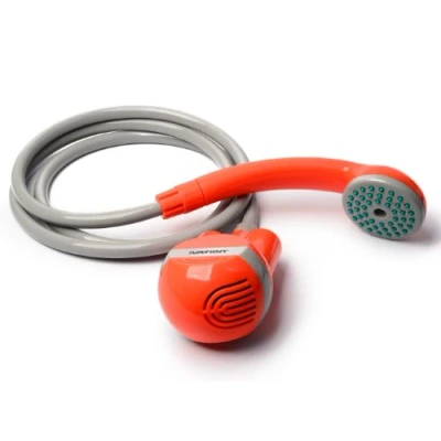 Image of Ivation Portable Outdoor Shower, Battery Powered Compact Handheld Rechargeable Camping Showerhead Pumps Water from Bucket Into Steady, Gentle Shower Stream