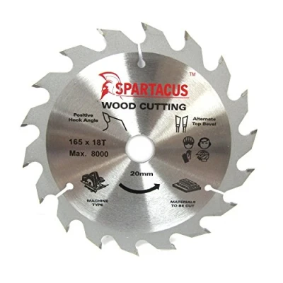 Image of Spartacus 165mm Diameter x 18 Teeth 20 Bore Wood Cutting Circular Saw Blade Fits Makita DHS630 HS6601