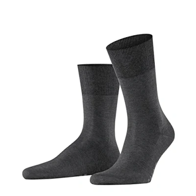 Image of FALKE Men&#039;s Firenze M SO Cotton Plain 1 Pair Socks, Grey (Anthracite Melange 3190), 5.5 6.5