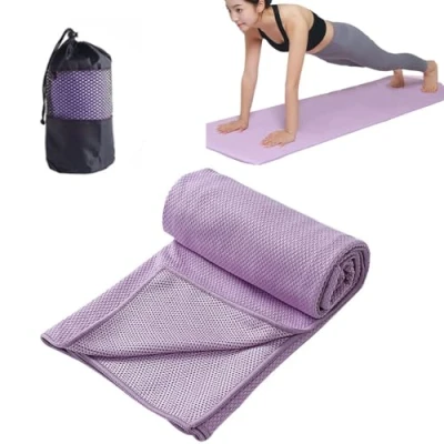 Image of Oaygat Yoga Towel Non Slip Hot Travel Mat Sweat Absorbent Fitness Blanket with Carrying Bag Quick drying for Bikram Gym