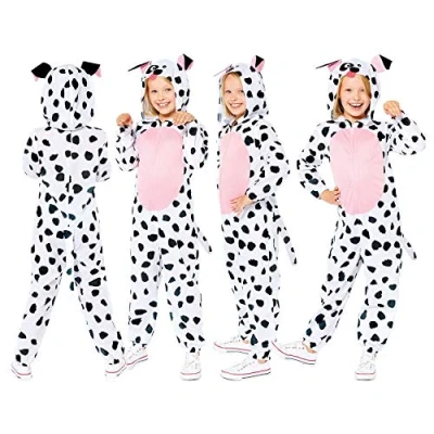 Image of Amscan 9910083 Kids Dalmatian Dog Onesie World Book Day Fancy Dress Costume Age: 10 12 Yrs