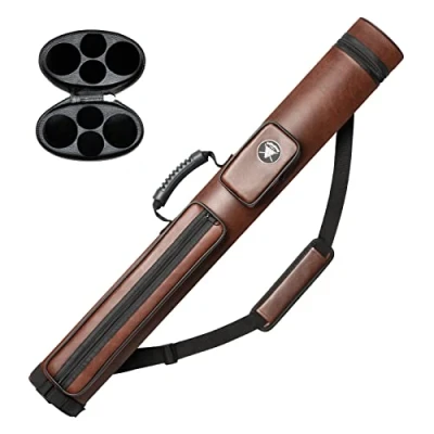 Image of Adhafera Pool Cue Case, 2 X Hard Snooker Made of Faux Leather Accessories