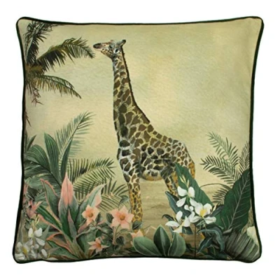 Image of Evans Lichfield Manyara Feather Filled Cushion, Giraffe, 43 x 43cm